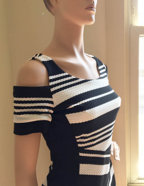 Women's Joseph Ribkoff | Style# 172853 Dress| Black/White - FL Crooks