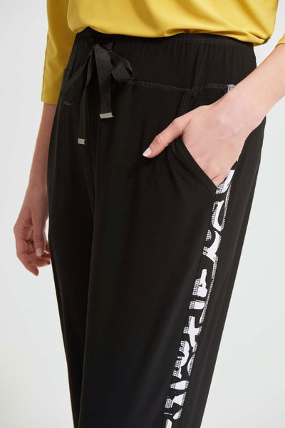 Women's Joseph Ribkoff | Pull On Pant with Graffiti Stripe | Black