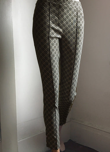 Women's Joseph Ribkoff | Style# 164757 Pull-On Pant | Black and Metallic Gold - FL Crooks