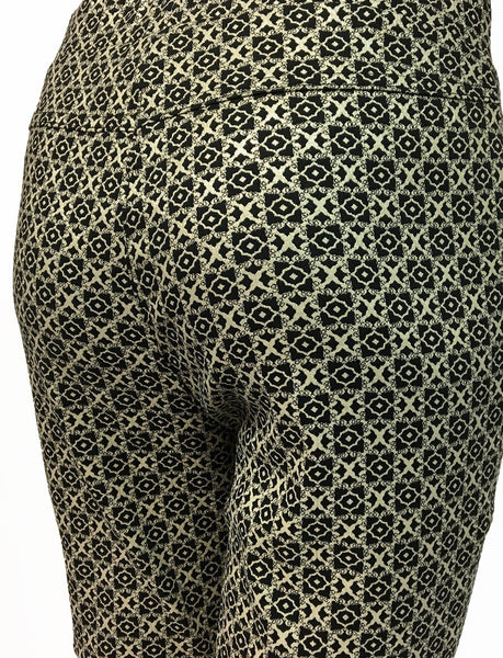 Women's Joseph Ribkoff | Style# 164757 Pull-On Pant | Black and Metallic Gold - FL Crooks