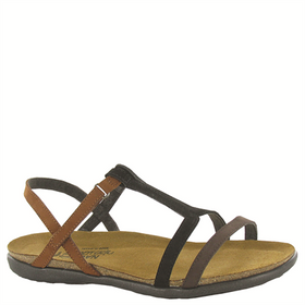 Women's Naot | Judith Flat Sandal | Coffee Bean and Black Velvet