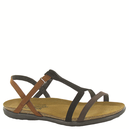 Women's Naot | Judith Flat Sandal | Coffee Bean and Black Velvet