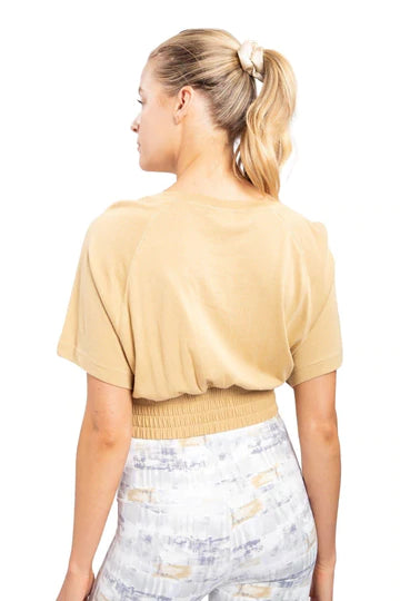 Women's Mono B | Relaxed Gathered Crop Top | Mustard