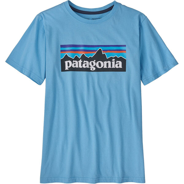 Boys' Patagonia | Regenerative Organic Cotton P-6 Logo Tee | Lago Blue