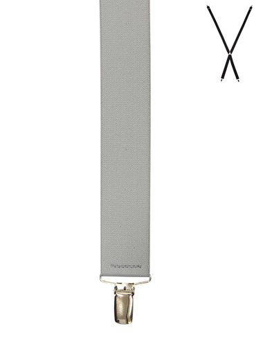 Men's Buckle 1922 | X-Back Suspenders | Plain Light Grey