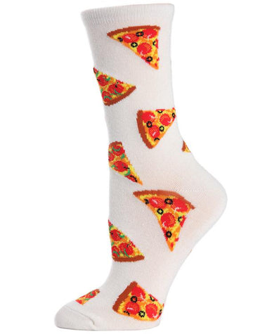 Women's MeMoi | Pizza Slice Bamboo Crew Socks | Ivory
