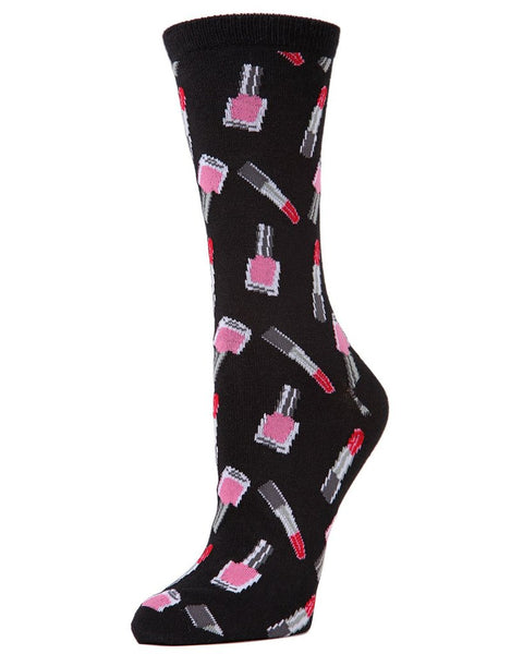 Women's MeMoi | Lipstick Crew Socks | Black