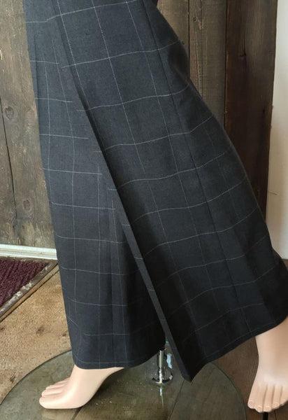 Women's Margaret M | Flare Leg Windowpane Pant | Grey - FL Crooks