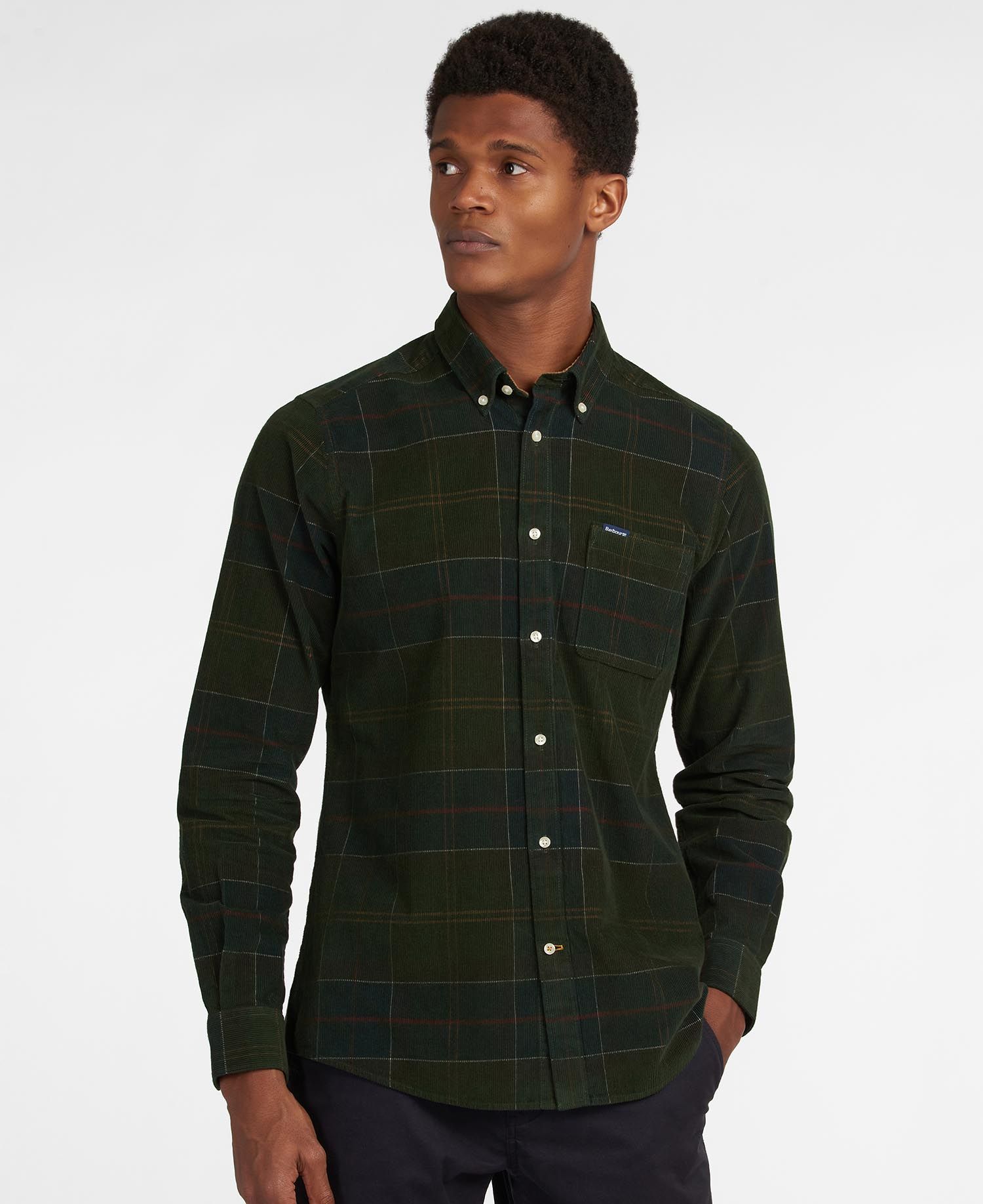 Men's Barbour | Blair Button Down Corduroy Shirt | Classic Tartan