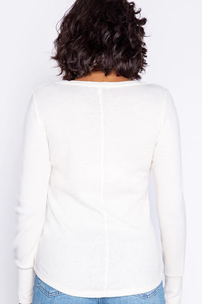 Women's PJ Salvage | Textured Lounge Long Sleeve Top | Stone