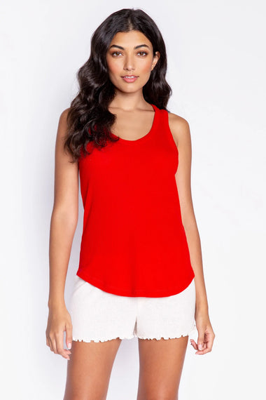 Women's PJ Salvage | Ribbed Lounge Tank Top | Red