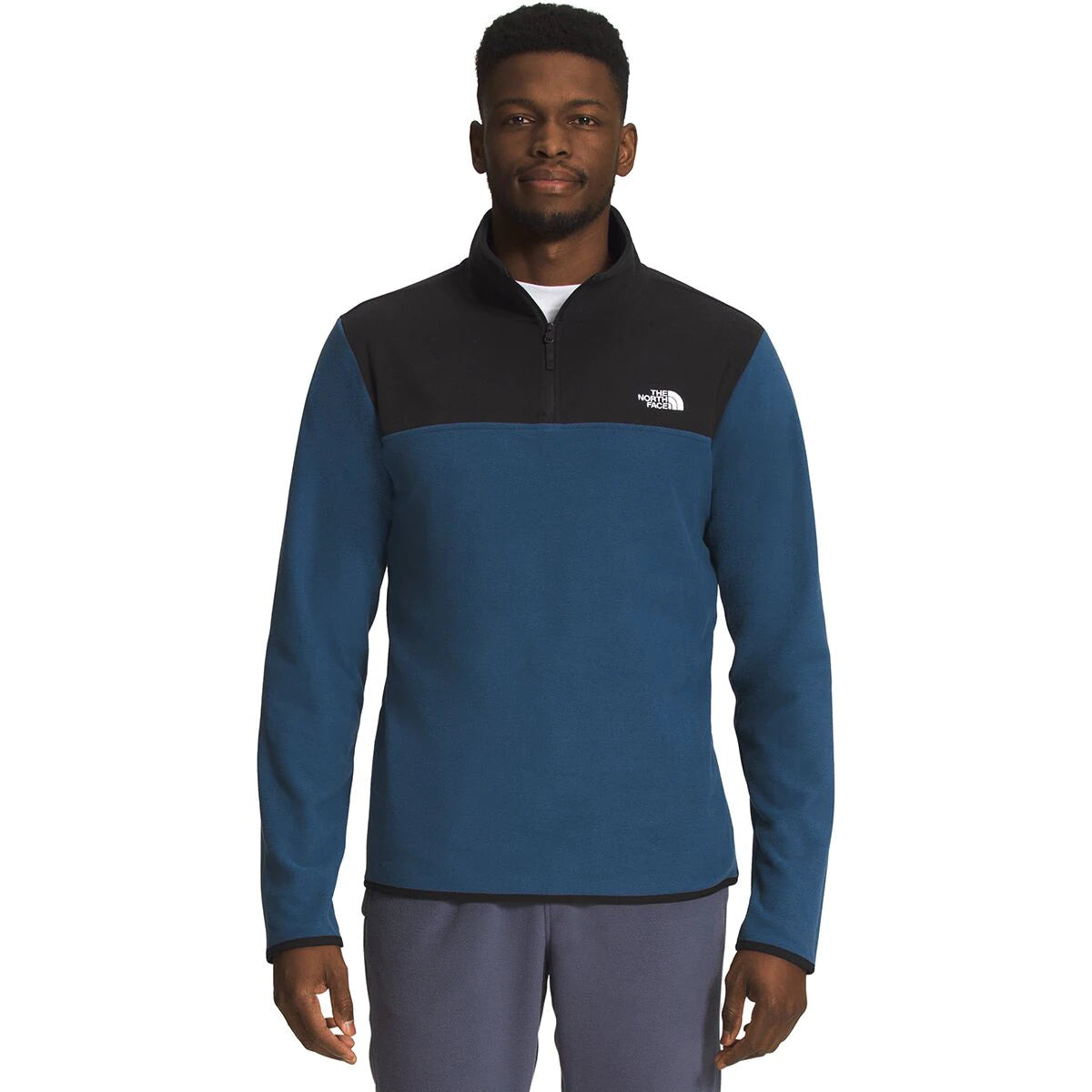 Men s The North Face TKA Glacier Quarter Zip Fleece Shady Blue