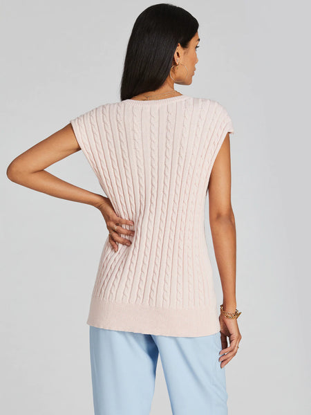 Women's 525 America | V-Neck Cable Sweater Vest | Chalk