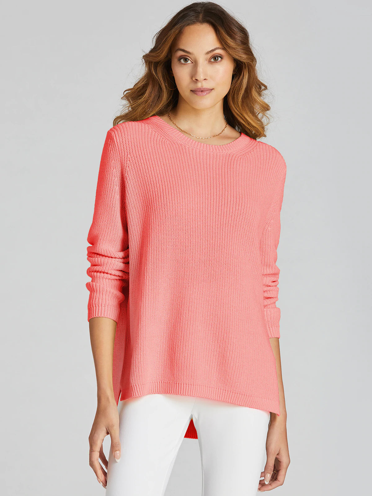 Women s 525 America Crewneck Shaker Stitch Sweater Cheeky Pink
