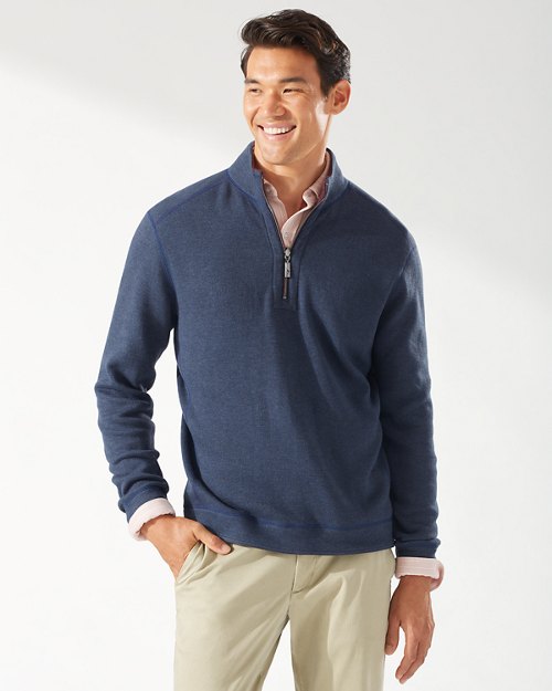 Men's Tommy Bahama | Flipshore Half-Zip Reversible Sweatshirt | Coastline