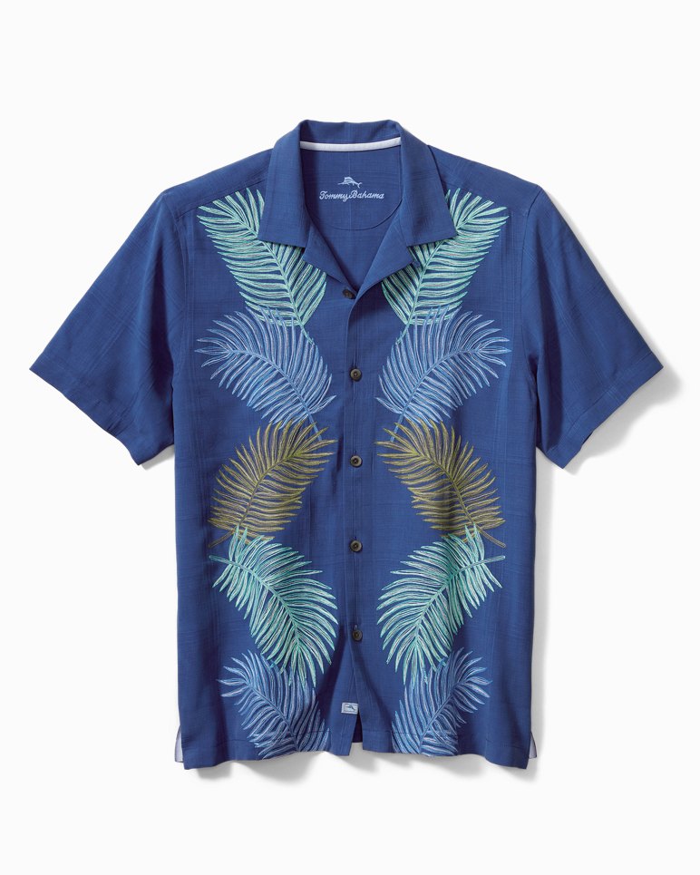 Men's Tommy Bahama | Frond-Cisco Camp Shirt | Bering Blue L / Bering Blue