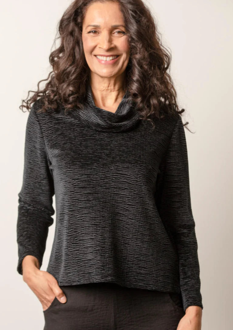 Women's black cowl neck sweater hot sale