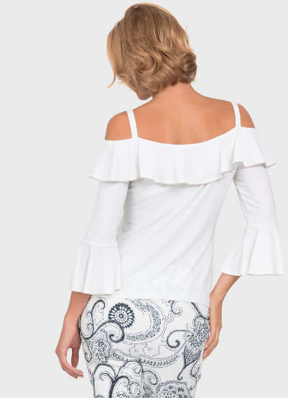 Women's Joseph Ribkoff | Cold Shoulder Blouse | Vanilla