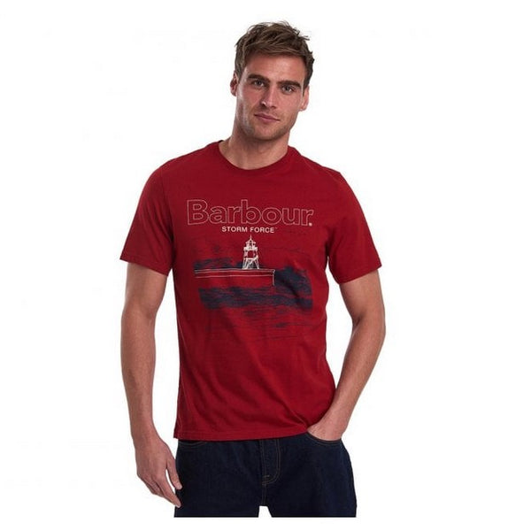 Men's Barbour | Fareland Crewneck T-Shirt | Crimson - FL Crooks