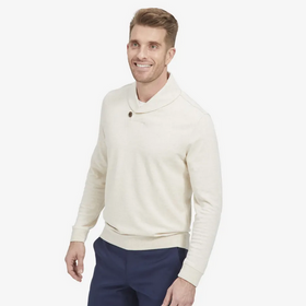 Men's Mizzen and Main | Fairway Shawl Collar Pullover | Oatmeal Heather