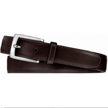 Men's Brighton | Norton Dress Satin Buckle Belt | Dark Brown - FL Crooks