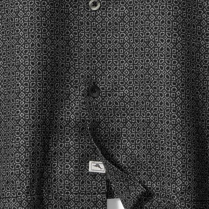 Men's Tommy Bahama | Traveling Geo Camp Shirt | Matte Black ST324726