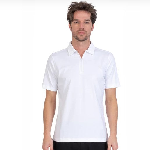 Men's Raffi | Watermill 1/4 Zip Polo | White