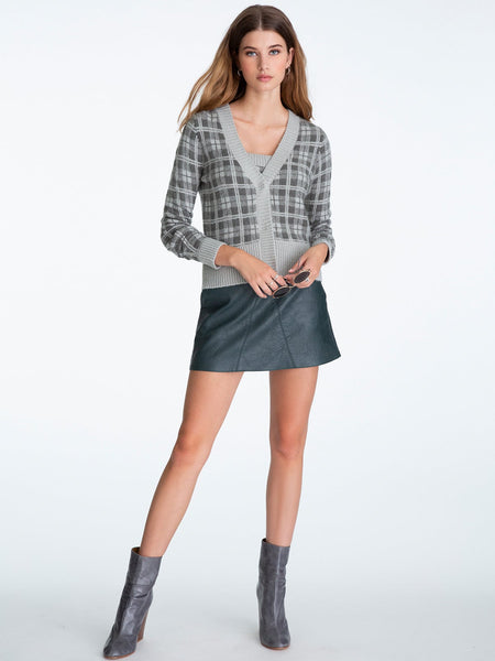 Women's Joseph Ribkoff | Plaid Cropped Cardigan Sweater | Ivy