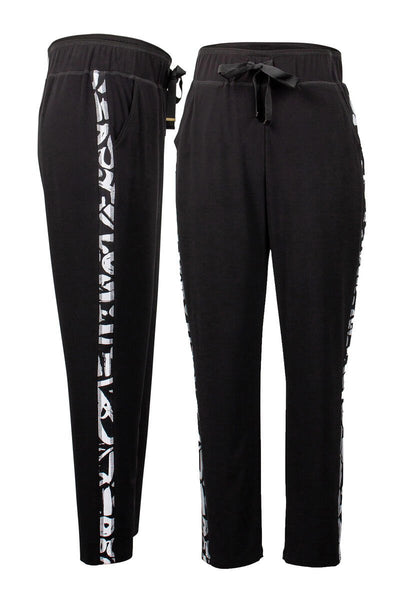 Women's Joseph Ribkoff | Pull On Pant with Graffiti Stripe | Black