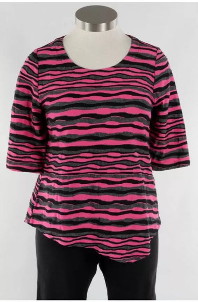 Women's Habitat | Sea Breeze Tee Shirt | Rose Stripe