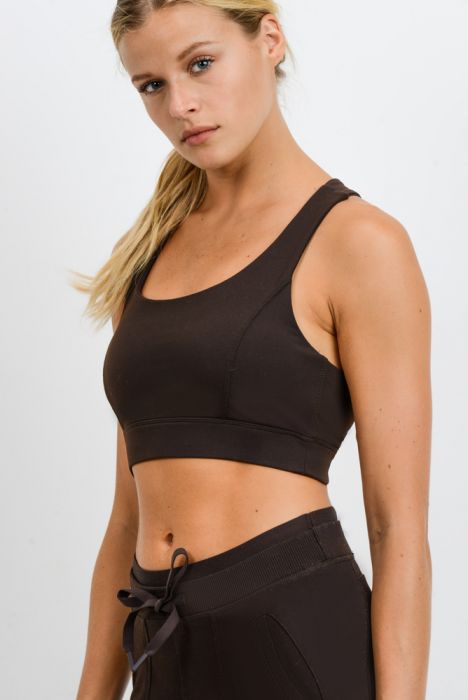 Women's Mono B | Suspended X Racerback Sports Bra | Coffee Brown
