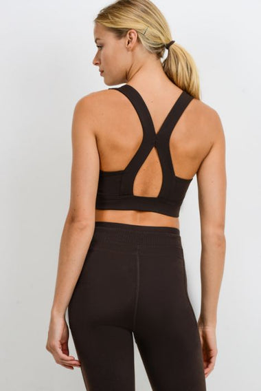 Women's Mono B | Suspended X Racerback Sports Bra | Coffee Brown
