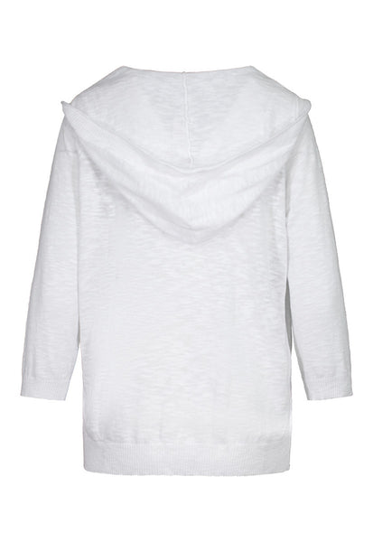 Women's Tribal | Hooded Cotton Blend Sweater | White