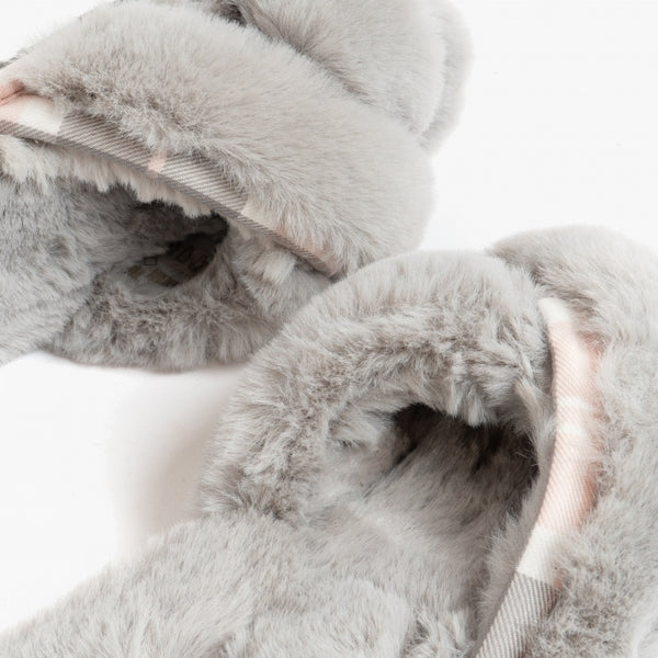 Women's Barbour | Lottie Mule Slippers | Grey/Pink Tartan