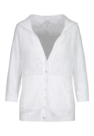 Women's Tribal | Hooded Cotton Blend Sweater | White