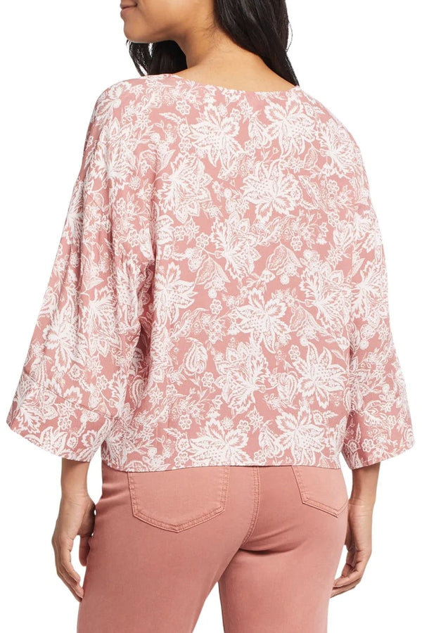 Women's Tribal Jeans | Kimono Blouse with Bell Sleeves | Misty Clay