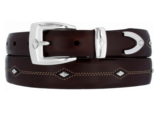 Men's Brighton | Denver Diamond Belt | Brown - FL Crooks
