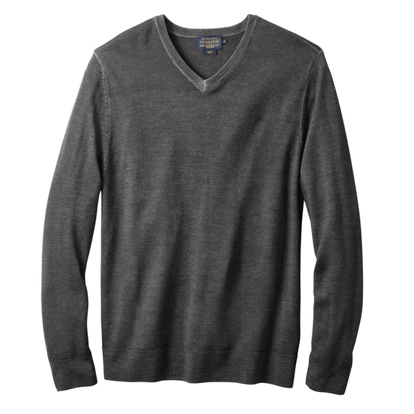 Men's Pendleton | Magic Wash Merino V-Neck Pullover Sweater | Charcoal RF148-61341