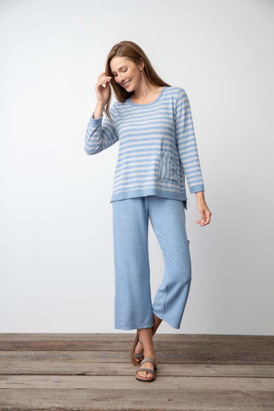 Women's Habitat | Super Soft Fleece Stripe Sweater | Seafoam