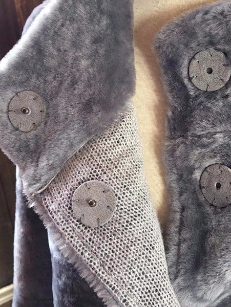 Women's Gimo's | Hepburn Reversed Shearling | Grey - FL Crooks