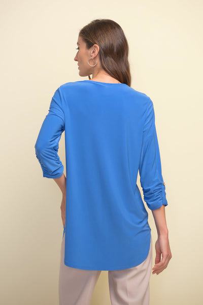 Women's Joseph Ribkoff | Zipper Detail Top | Aegean Sea Blue