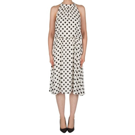 Women's Joseph Ribkoff | Style 182770 Polka Dot Dress  | White-FLCrooks.com