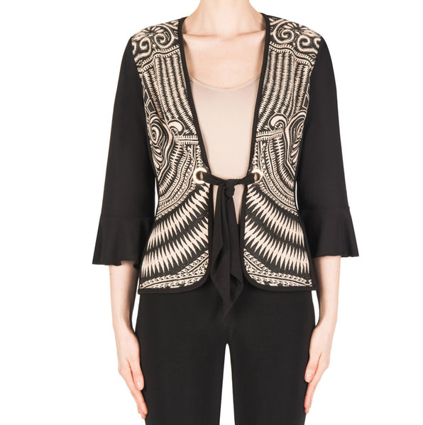 Women's Joseph Ribkoff | 183558 Print Jacket Cover Up | Black-FLCrooks.com