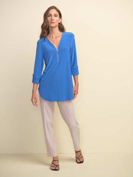 Women's Joseph Ribkoff | Zipper Detail Top | Aegean Sea Blue