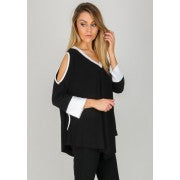 Women's Joseph Ribkoff | Cold Shoulder Tunic Top | Black