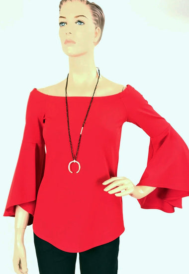 Women's Joseph Ribkoff | Off the Shoulder Top | Lipstick Red