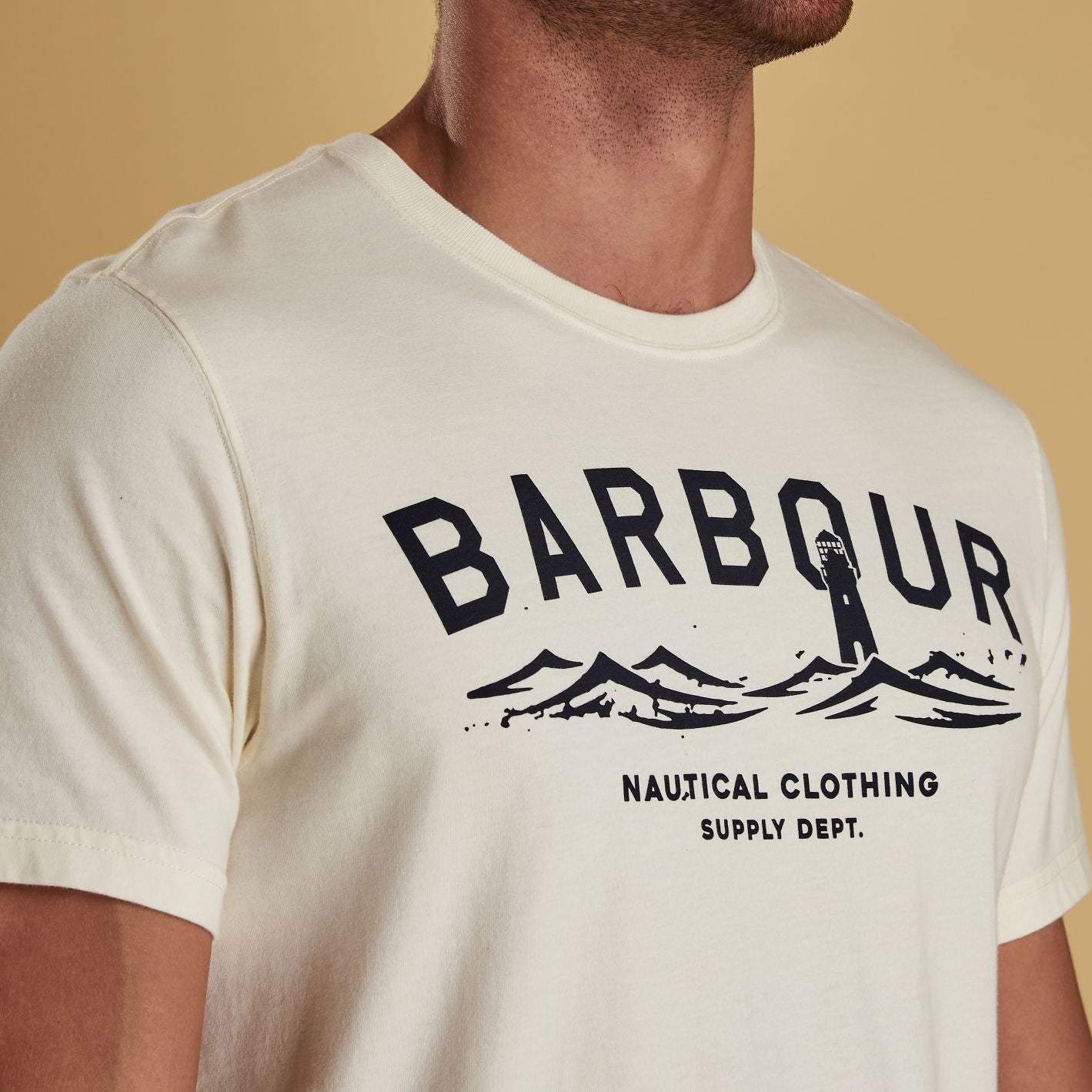 Men s Barbour Bressay Crewneck T Shirt Whisper White
