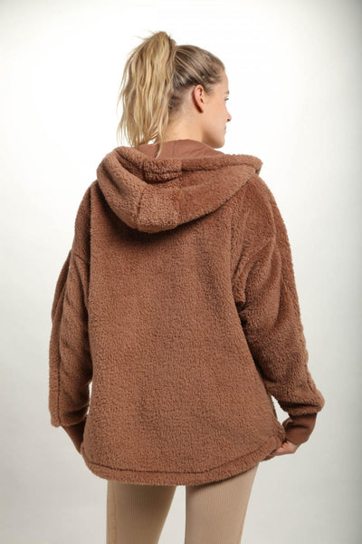 Women's Mono B | Snuggle Up Sherpa Fuzzy Jacket | Cocoa