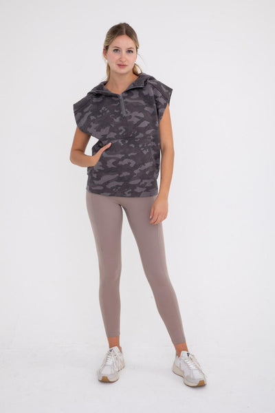 Women's Mono B | Camo Vest with Hood | Dark Camo Green