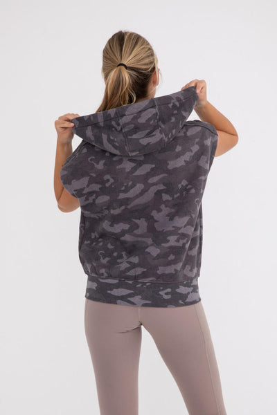 Women's Mono B | Camo Vest with Hood | Dark Camo Green